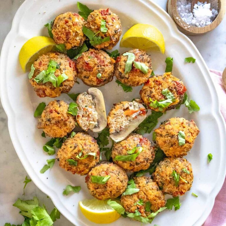 Champignons farcis au fromage – L’École à base de plantes